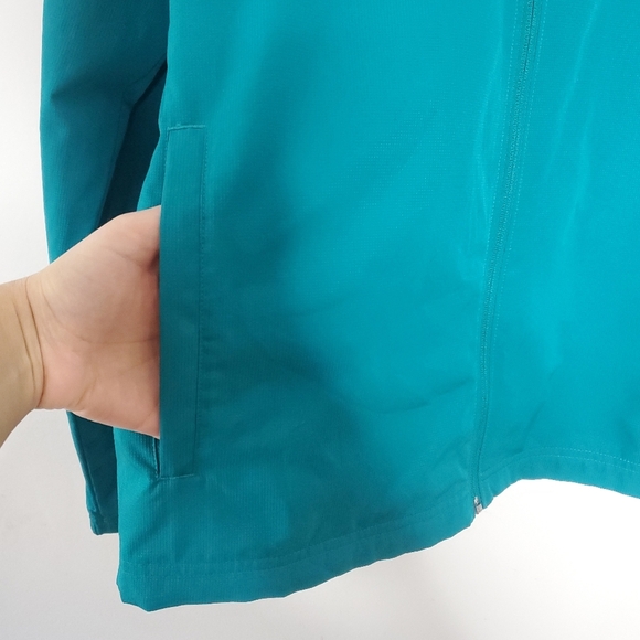 Under Armour Mens Windbreaker Size Large Teal Hooded Rain Jacket Outdoor Hiking - Picture 8 of 12